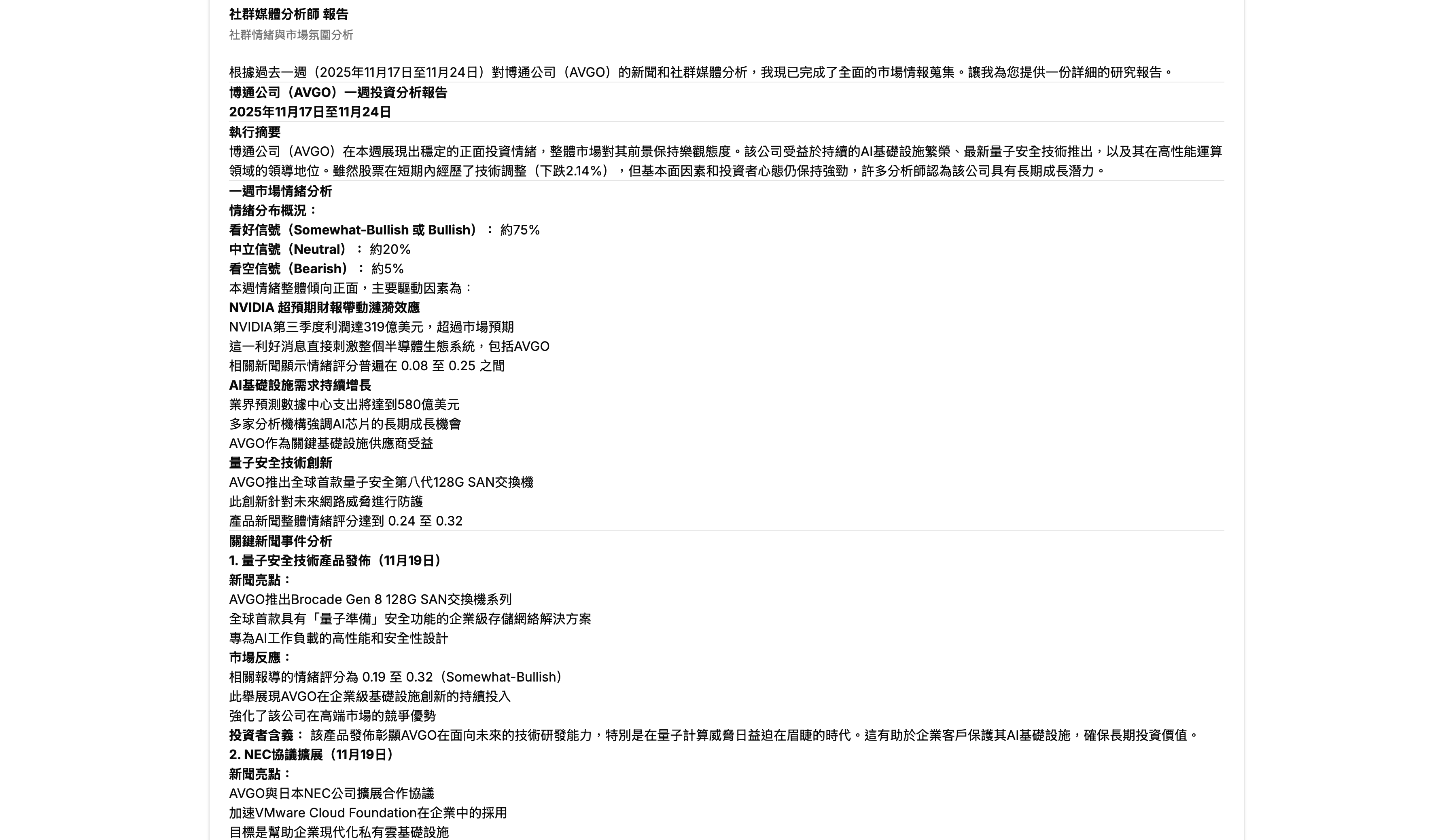社群媒體分析師報告